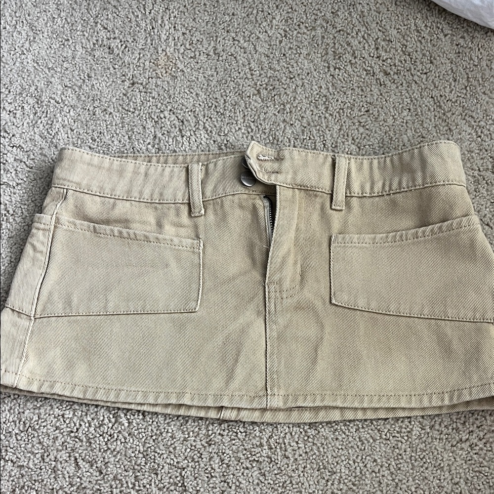 Revolve superdown tan khaki cargo mini skirt